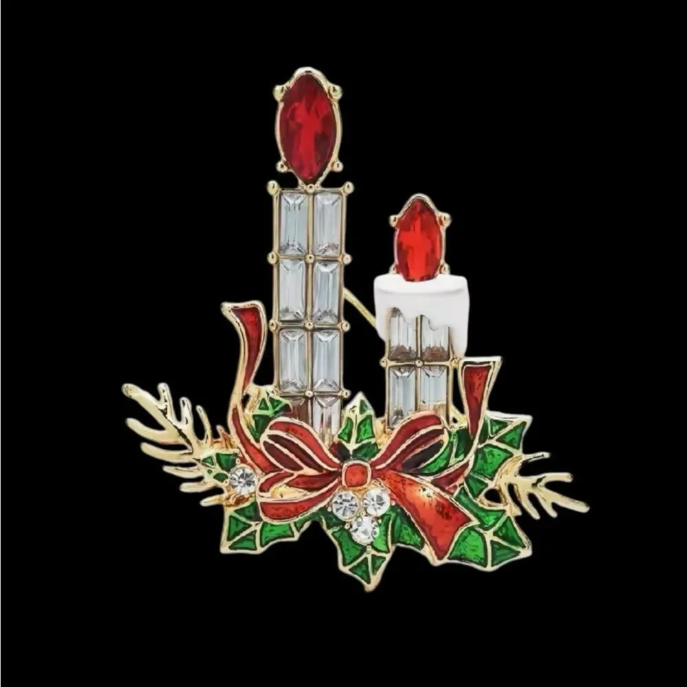 CRYSTAL CANDLE BROOCH‎